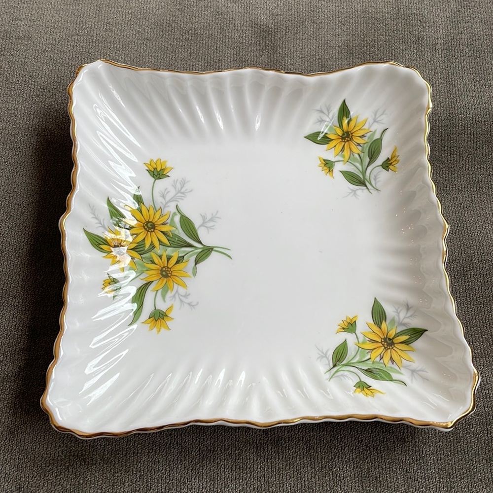 Hammersley & Co. Bone China Dish with Yellow Flowers - EUC